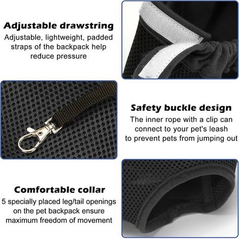 Bolsa transportadora para perros，Bolsa transportadora para animales，Bandolera para perros，Talla S ajustable，Plegable con cremallera (1/4)