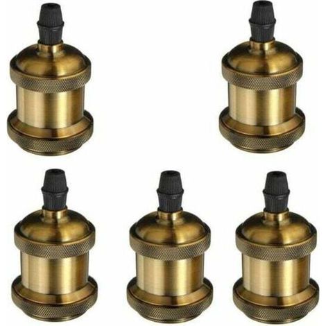 5 Pack Edison Douille Vintage E27 Adaptateur De Lampe Rétro Vintage Lustre Sans Fil En Cuivre 110-240V (1/5)