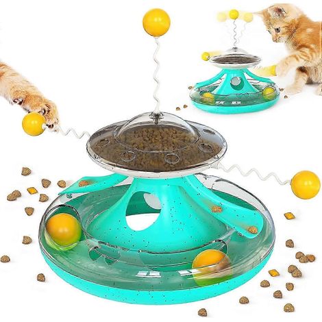 Plateau tournant pour chat Tumbler Orbit, jouet anti-fuite de nourriture pour chatons d'intérieur (1/5)