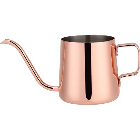 Cafetière en acier inoxydable avec long bec verseur en col de cygne, théière, accessoire pour le thé (rouge rose, 350 ml) (1/5)