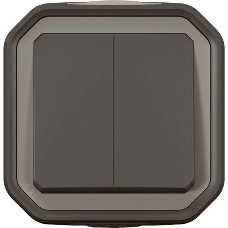 Legrand - Double interrupteur / va-et-vient ou poussoir Plexo complet saillie - anthracite