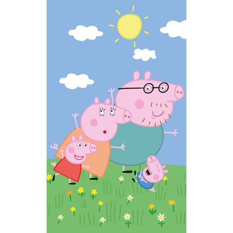 Asciugamano asilo per bambino 30x50 famiglia Peppa Pig