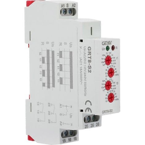 GRT8-S2 Mini-Asymmetrischer Zyklustimer EIN/AUS Wiederholungszykluszeitrelais AC/DC 12-240V (1/4)