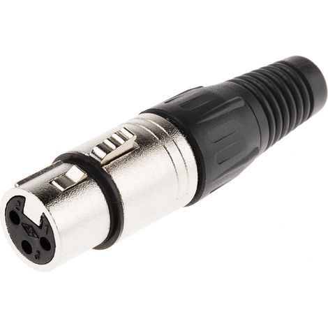 RS PRO-Connecteur XLR Femelle Droit 3 voies Montage sur câble, placage Argent ( Prix pour 1 )