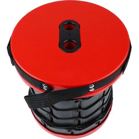 Teleskopierbarer, faltbarer und tragbarer Hocker, ideal zum Angeln (rot). (1/4)