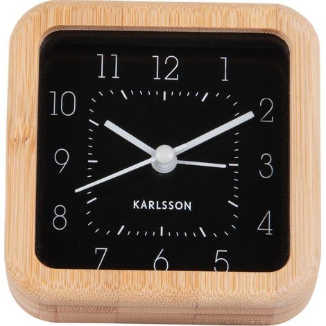 Karlsson Neat Square despertador bambú 9 x 9 cm diseño minimalista (1/3)