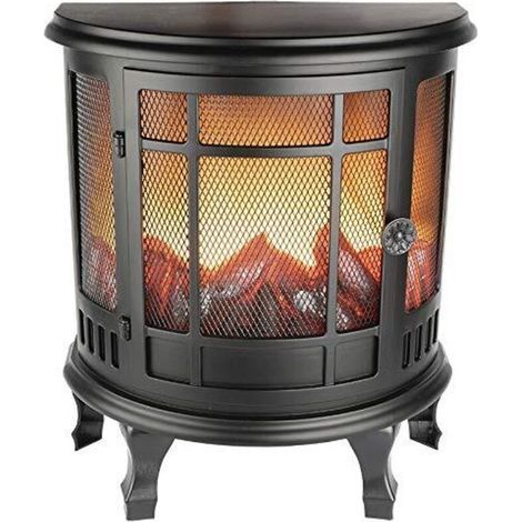 Ideen mit Herz Cheminée LED Nostalgie,Cheminée décorative,électrique,fonctionne sur piles,sans chauffage,Effet flamme/flamme réaliste,avec fonction minuterie (6 heures allumé,18 heures OFF) (1/5)