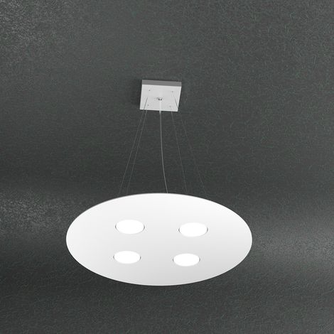Sospensione Moderna Tonda Cloud Metallo Bianco 4 Luci Gx53 (1/2)