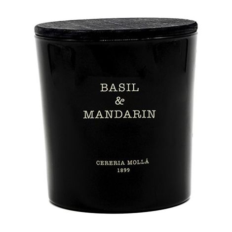 Vela aromática de albahaca y mandarina Cereria Molla 600 g (1/2)