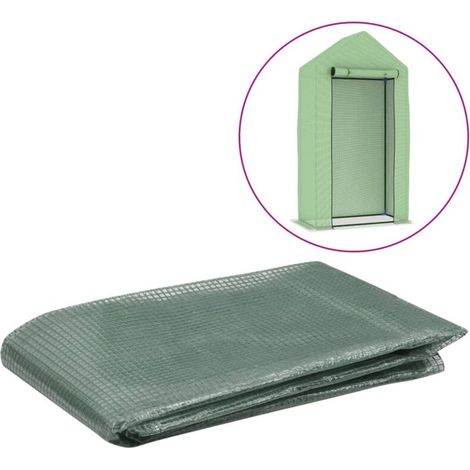Couverture de remplacement de serre Bâche de rechange Serre de Jardin (0,5 m²) 50x100x190 cm Vert NSME4681 (1/4)