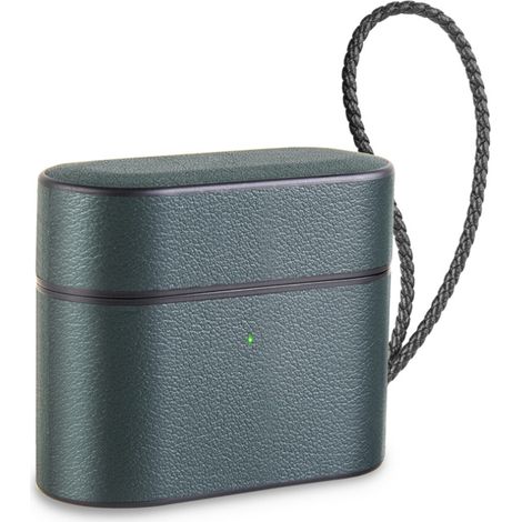 Custodia protettiva in vera pelle realizzata a mano per AirPods 3, compatibile con la ricarica wireless e dotata di indicatore LED. I materiali resistenti in PC e flessibili in TPU garantiscono una pr