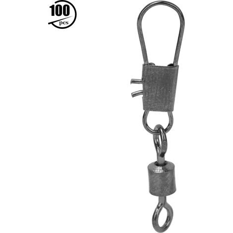 100 attaches de pêche en acier inoxydable, anneaux tournants à roulement à billes, connecteurs pour bateaux et hameçons, lot de 100 pièces. (1/5)