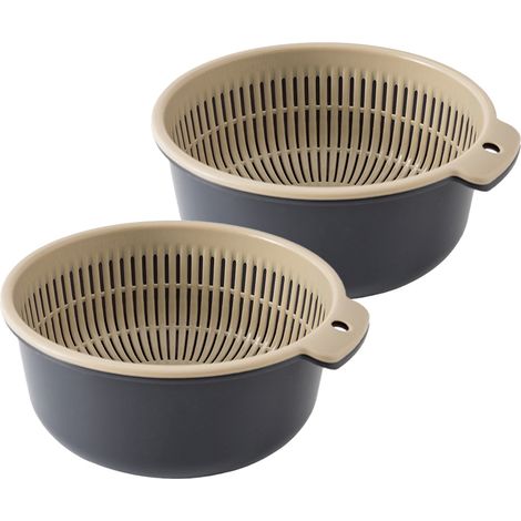 Panier Egouttoir Double Couche - Polypropylène Alimentaire - Pour Fruits Légumes Vaisselle - 1 Unité (1/5)