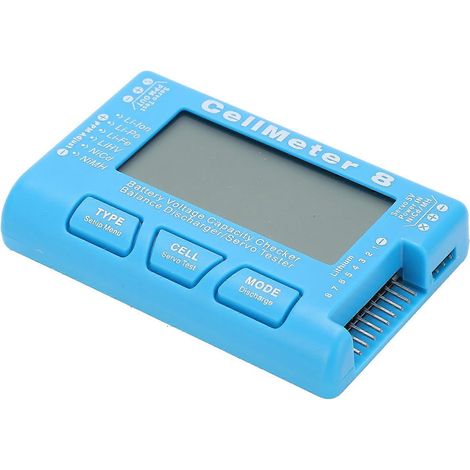 CellMeter‐8 Multifunktionaler LCD-Batteriekapazitätsprüfer mit Hintergrundbeleuchtung und Spannungsservotester