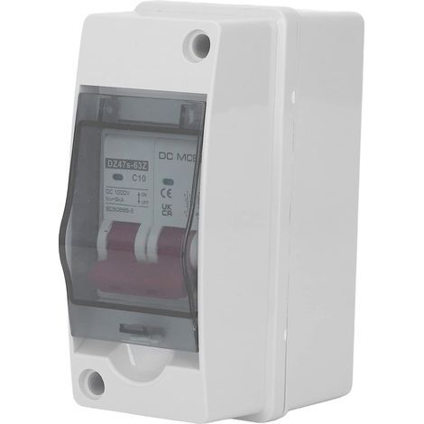 Disjoncteur Miniature 2P DC, Interrupteur D'isolateur DC Miniature étanche IP65 pour Système Solaire PV 1000V 10A (1/5)