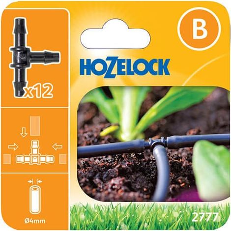 12 x Hozelock 2777 T Tee 3 Way Piece Junction Connector 4mm Micro Irrigation