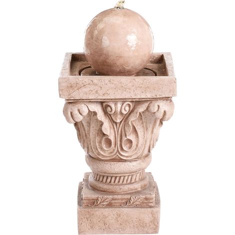 Fontana da giardino all'aperto con luce LED Plugged in resina Beige Velino