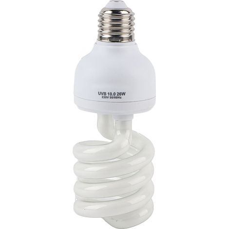 Ampoule E27 26W pour terrarium de reptiles du désert, lampe ultraviolette UVB à calcium, 220-250V, 10,0 (1/5)