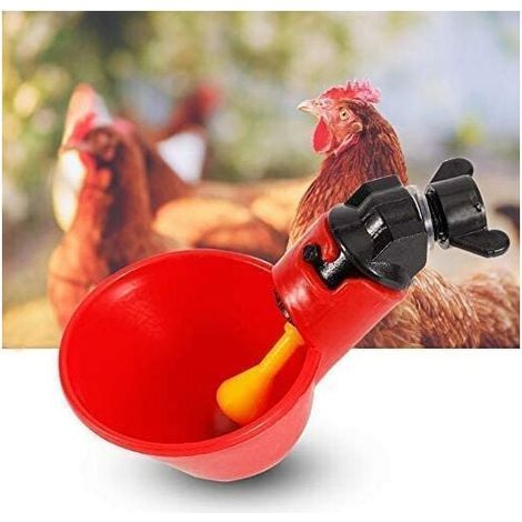 5 Pcs en Abreuvoir Poules, Tasses Automatiques Automatique Chicken Acier Inoxydable Eau Côté Horizontal Mamelons Poulet Volaille Lapin Buveur Abreuvoir Nipple (Bol à Eau à vis Fixe) (1/5)
