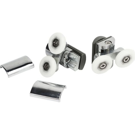 Kit de poulie de porte coulissante 23 mm pour salle de bain, placard, porte vitrée, roulettes supérieures et inférieures