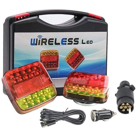 12V 24V Magnetic Wireless Tail Light Plate – Waterproof Rechargeable LED Lights – Quick Installation Without Cables – For Trailers and Motorhomes (1/4)