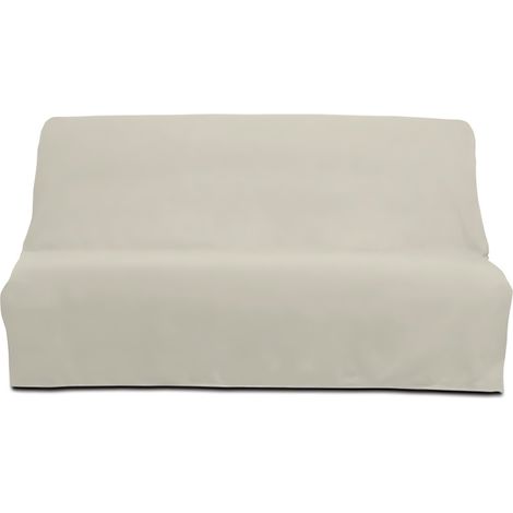Soleil D Ocre – Housse de canapé clic-clac matelassée 185-200 x 120-140 cm – 100% coton écru – Garnissage polyester – Confort optimal