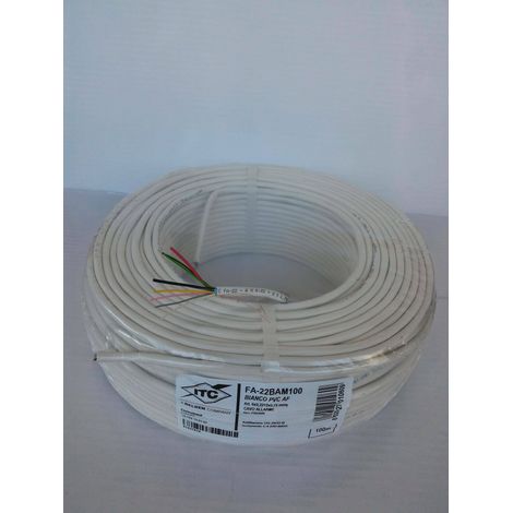 Itc 100mt abgeschirmtes alarmkabel 8 adern 6x0,22+2x0,75 fa-22bam100