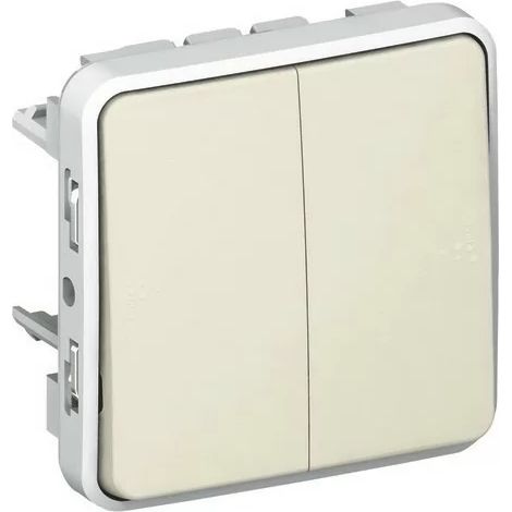 Legrand 069635 Double NO+NC push button - White modular plexo - 10 A