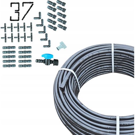 Tuyau d'irrigation goutte à goutte sans compensation de pression 50 m et 37 accessoires (1/4)