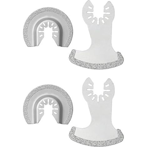 Outil multifonction à lames oscillantes (lot de 4) pour le retrait du joint, outil de coupe diamanté semi-circulaire pour le retrait du mortier de cloisons sèches (affûtage précis) (1/5)