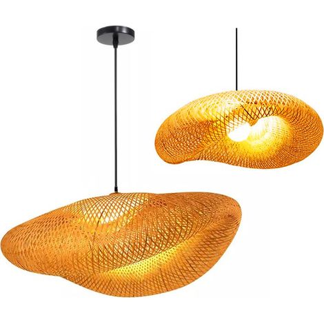 Pendant Lamp TOOLIGHT APP880-CP Black Brown Metal Bamboo E27 1-light point (1/5)