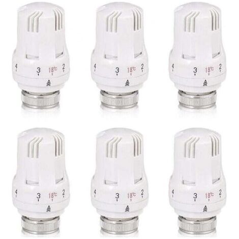 VURAHOME - Thermostatique Radiateur, XU, 6 Pièces de Vanne Robinet M30 X 1,5 Thermostat, Radiateur pour Bureau et Maison(A)-différentes quantit - (1/4)