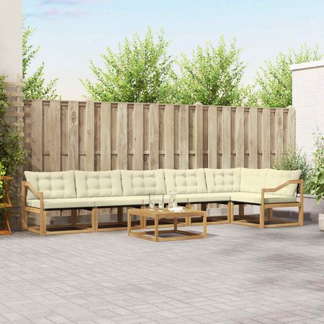 vidaXL Outdoor-Sofagarnitur 7 pcs Weiß und Creme 79 x 79 x 37 cm (1/5)