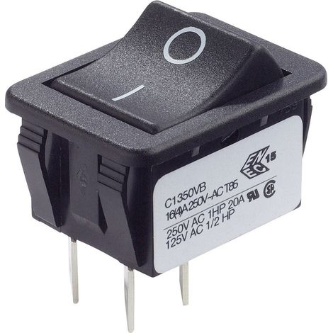 Arcolectric (Bulgin Ltd.) C1350VBAAF Wippschalter C1350VBAAF 250 V/AC 16 A 2 x Aus/Ein  rastend 1 St