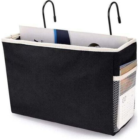 Noir-Panier de rangement à suspendre pour lit, bureau, maison, école, dortoir (1/4)