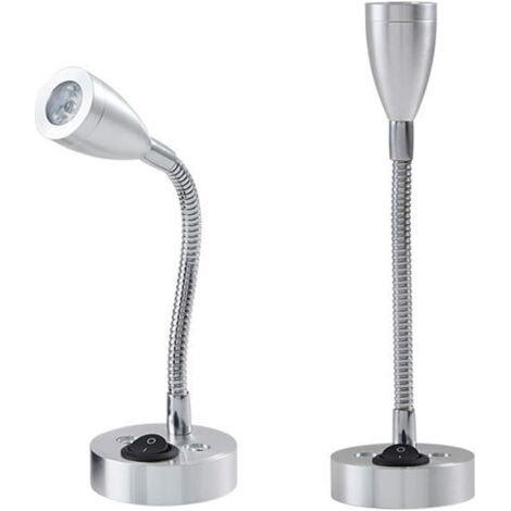 Aougo – Lampe de chevet LED 12V – 2 pièces avec interrupteur réglable – Éclairage doux 3W – Angle d'éclairage ajustable pour camping-car et bateau (1/5)