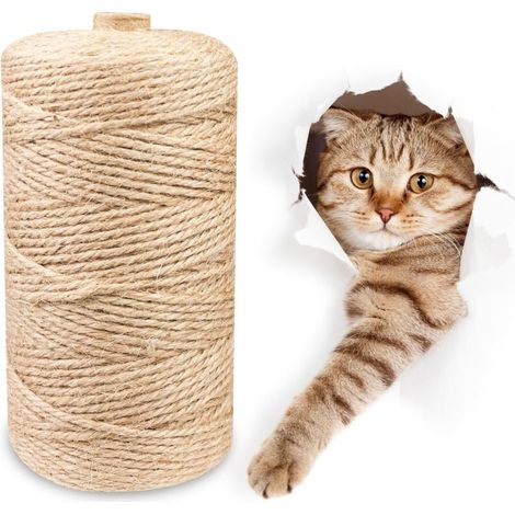 5mm X 50m Corde Arbre à Chat, Jute Sisal Naturel, Corde Chanvre , de Jute Décoration, Cordelette Scratch Pilier, Cordage pour Réparation Remplacement Arbre Chat (1/5)