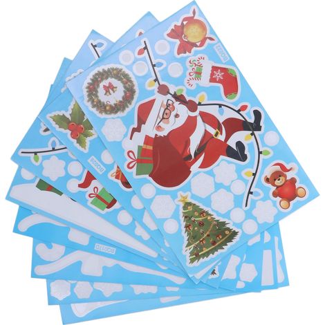 Set mit 12 DIY-Weihnachtsaufklebern, niedliches Design, saubere Verarbeitung, Weihnachtsfensteraufkleber (1/5)
