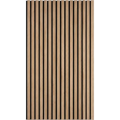 Pannello decorativo acustico fonoassorbente murale in HDF a doghe in legno Set 4 pz 120x60 Rovere (1/5)