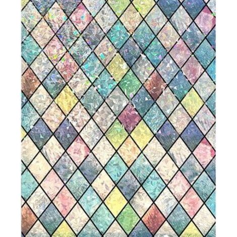 Film pour vitrail, 30200cm, Autocollants en Verre colorés, adhésif Statique, PVC réutilisable, Film de confidentialité épais pour fenêtre, pour la Maison, Le Bureau, l'école (1/5)