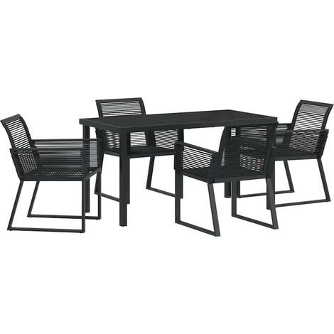 Maison Exclusive - Conjunto de Comedor de Jardín 5 pcs Negro (1/5)