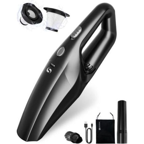 Aspirateur a Main, Mini Aspirateur Voiture Puissant sans Fil avec Batterie Rechargeable, Aspirateur De Table avec HEPA, Accessoires Interieur Kit Nettoyage Voiture pour Homme Femme (1/5)