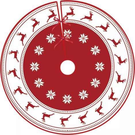 Faldón Para Árbol De Navidad - Diseño De Copos De Nieve - Diámetro 90 Cm - Para Decoración Interior (1/5)