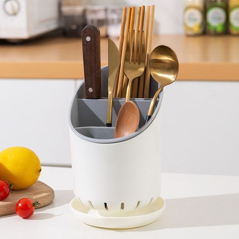 1 égouttoir à couverts bleu, organisateur d'évier, porte-ustensiles et couteaux de cuisine