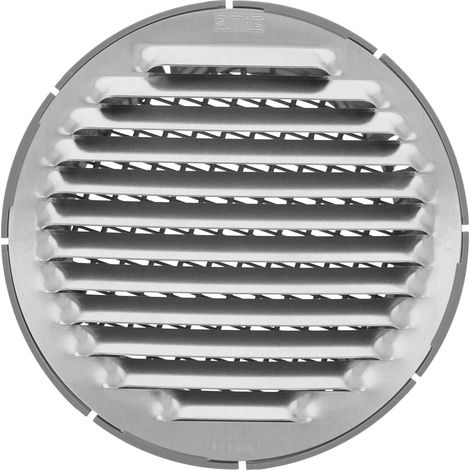 Grille De Ventilation - 1 Unité - Aluminium - Avec Moustiquaire - Pour Cuisine Et Salle De Bain - 10 Cm Argent (1/5)