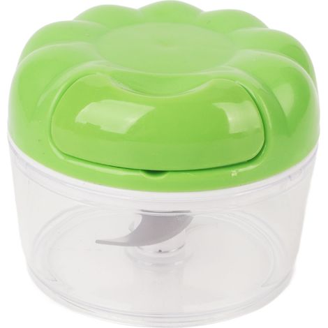 Hachoir à ail manuel, vert, mini hachoir à ail transparent avec cordon de serrage, outil de cuisine multifonction (1/5)