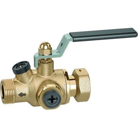 Vanne à sphère avec clapet anti-retour intégré et écrou trournant Caleffi 324  1/2" M