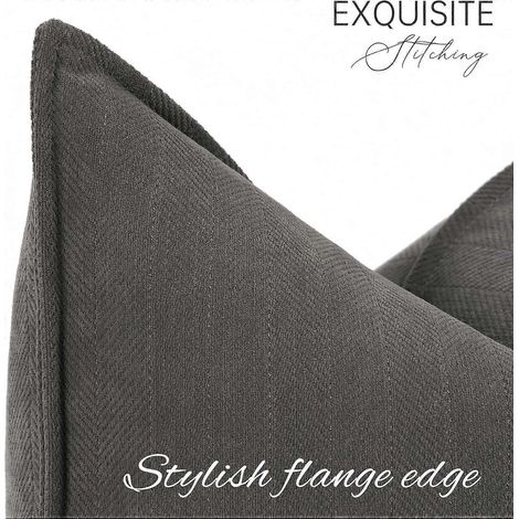 Housses de coussin rustiques grises 45x45 cm, lot de 2, en chenille, au design élégant. Coussins décoratifs doux et luxueux pour canapé, lit, etc. (1/4)