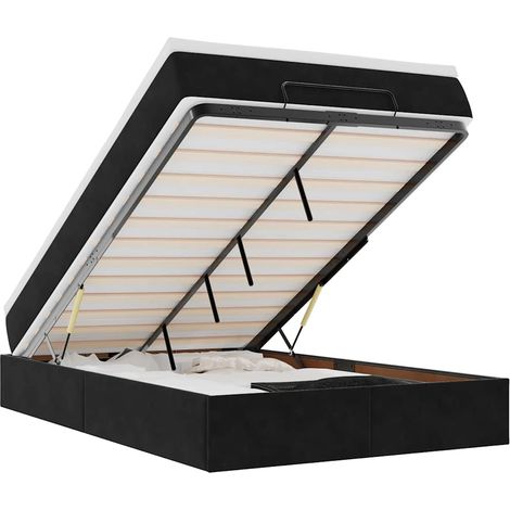 Maison Exclusive - Ottoman-Bett mit Matratze Schwarz 120x190 cm S