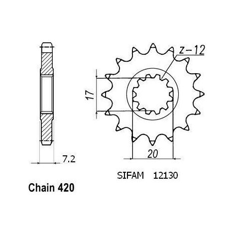 Pignon Minarelli 50 1999-2007 415 - 415 - 12 Dents - Similaire JTF4020